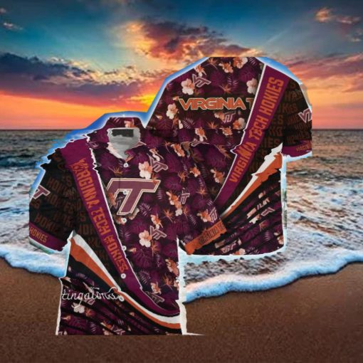 Ncaa Virginia Tech Hokies Maroon Black Ting Hawaiian Shirt Aloha Shirt