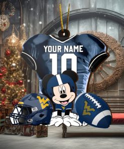 Ncaa West Virginia Mountaineers Mickey Mouse Christmas Ornament Custom Your Name And Number