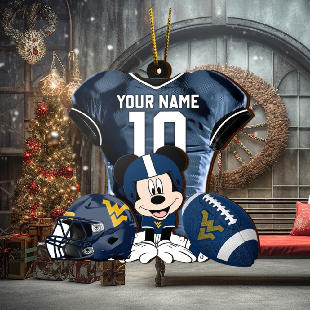 Ncaa West Virginia Mountaineers Mickey Mouse Christmas Ornament Custom Your Name And Number Ncaa West Virginia Mountaineers Mickey Mouse Christmas Ornament Custom Your Name And Number