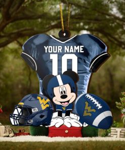 Ncaa West Virginia Mountaineers Mickey Mouse Christmas Ornament Custom Your Name And Number