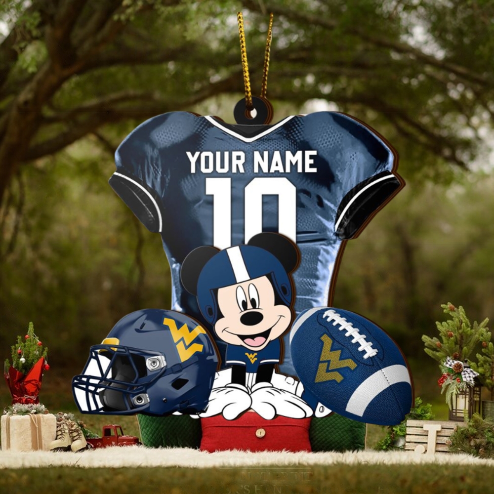 Ncaa West Virginia Mountaineers Mickey Mouse Christmas Ornament Custom Your Name And Number Ncaa West Virginia Mountaineers Mickey Mouse Christmas Ornament Custom Your Name And Number