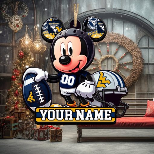 Ncaa West Virginia Mountaineers Mickey Mouse Ornament Personalized Your Name