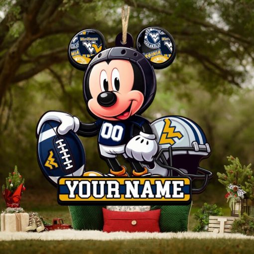 Ncaa West Virginia Mountaineers Mickey Mouse Ornament Personalized Your Name