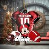 Ncaa Wisconsin Badgers Mickey Mouse Christmas Ornament Custom Your Name And Number