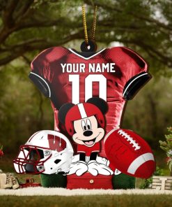 Ncaa Wisconsin Badgers Mickey Mouse Christmas Ornament Custom Your Name And Number