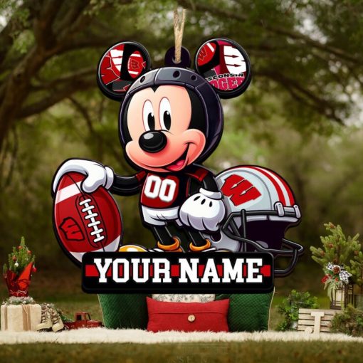 Ncaa Wisconsin Badgers Mickey Mouse Ornament Personalized Your Name