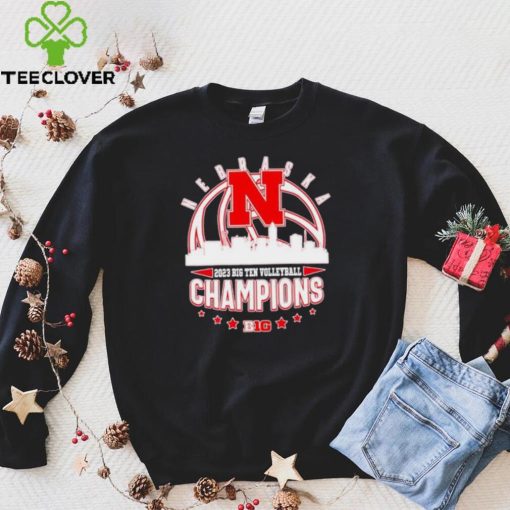 Nebraska Ball Skyline 2023 Big Ten Volleyball Champions Shirt