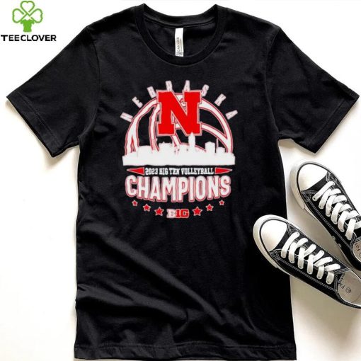 Nebraska Ball Skyline 2023 Big Ten Volleyball Champions Shirt