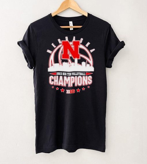 Nebraska Ball Skyline 2023 Big Ten Volleyball Champions Shirt