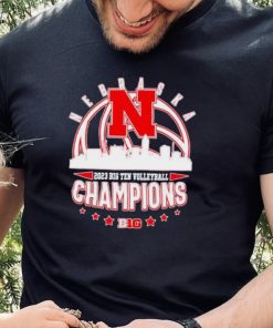 Nebraska Ball Skyline 2023 Big Ten Volleyball Champions Shirt