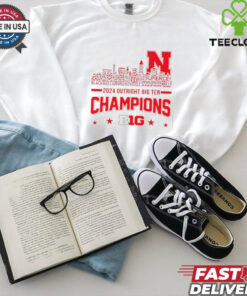 Nebraska Cornhuskers 2024 Outright Big Ten Champions name city skyline shirt