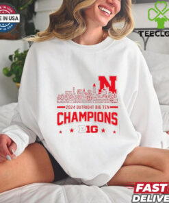 Nebraska Cornhuskers 2024 Outright Big Ten Champions name city skyline shirt