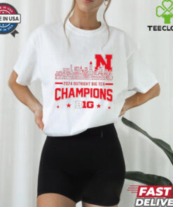 Nebraska Cornhuskers 2024 Outright Big Ten Champions name city skyline shirt