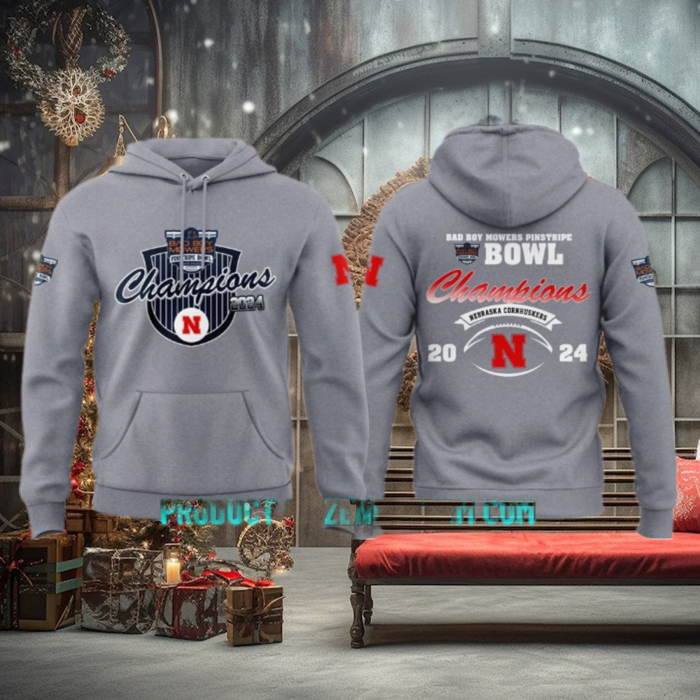 Nebraska Cornhuskers Bad Boy Mowers Pinstripe Bowl Champions Hoodie Nebraska Cornhuskers Bad Boy Mowers Pinstripe Bowl Champions Hoodie