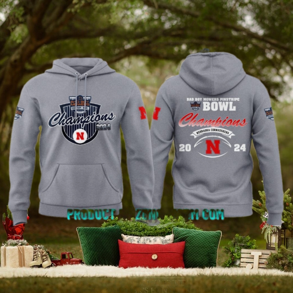 Nebraska Cornhuskers Bad Boy Mowers Pinstripe Bowl Champions Hoodie Nebraska Cornhuskers Bad Boy Mowers Pinstripe Bowl Champions Hoodie