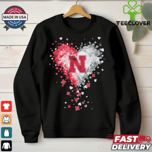 Nebraska Cornhuskers Crystal Heart Shirt