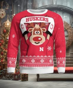 Nebraska Cornhuskers Cute Reindeer Ugly Christmas Sweater Christmas Party Gift