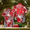 Nebraska Cornhuskers Fishing Short Sleeve Button Up Tropical Hawaiian Shirt