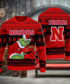Nebraska Cornhuskers Grinch Ugly Christmas Sweater