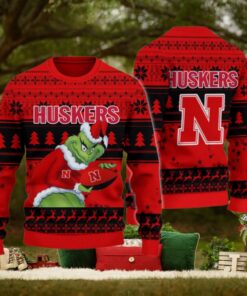 Nebraska Cornhuskers Grinch Ugly Christmas Sweater