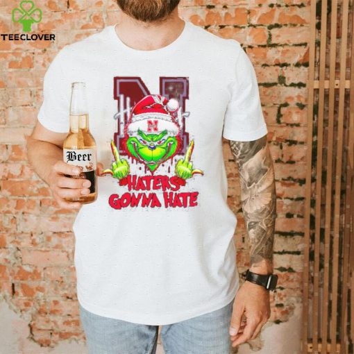 Nebraska Cornhuskers Grinch middle finger haters gonna hate shirt