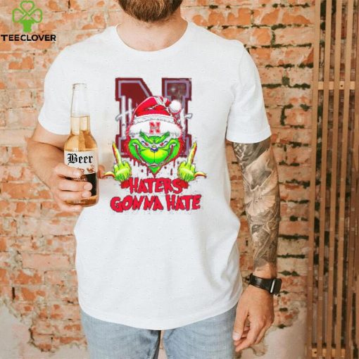 Nebraska Cornhuskers Grinch middle finger haters gonna hate hoodie, sweater, longsleeve, shirt v-neck, t-shirt