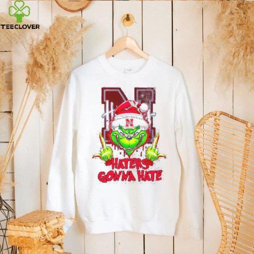 Nebraska Cornhuskers Grinch middle finger haters gonna hate hoodie, sweater, longsleeve, shirt v-neck, t-shirt