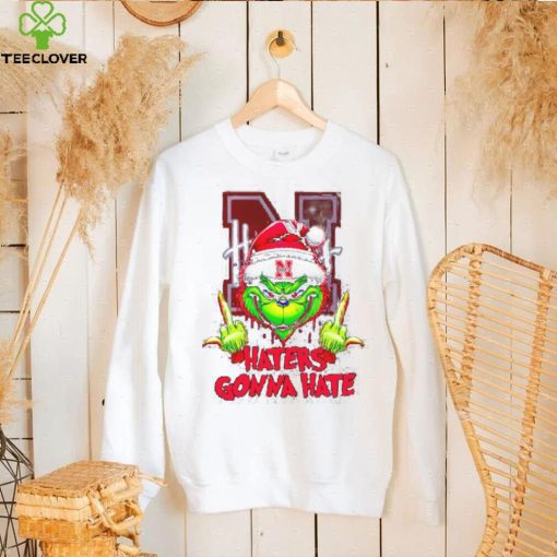 Nebraska Cornhuskers Grinch middle finger haters gonna hate shirt