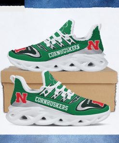 Nebraska Cornhuskers NCAA St. Patrick's Day Shamrock Custom Name Clunky Max Soul Shoes Sneakers For Mens Womens