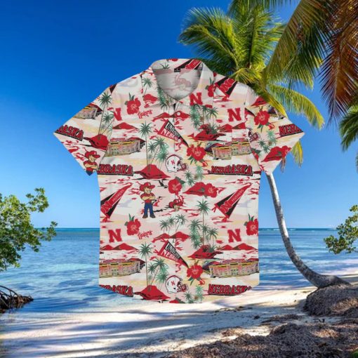 Nebraska Cornhuskers Thematic Stadium Print Hawaiian Shirt