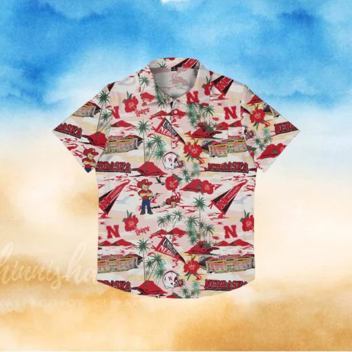 Nebraska Cornhuskers Thematic Stadium Print Hawaiian Shirt