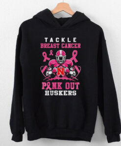 Nebraska Cornhuskers Tide Tackle Breast Pink Out Huskers Shirt