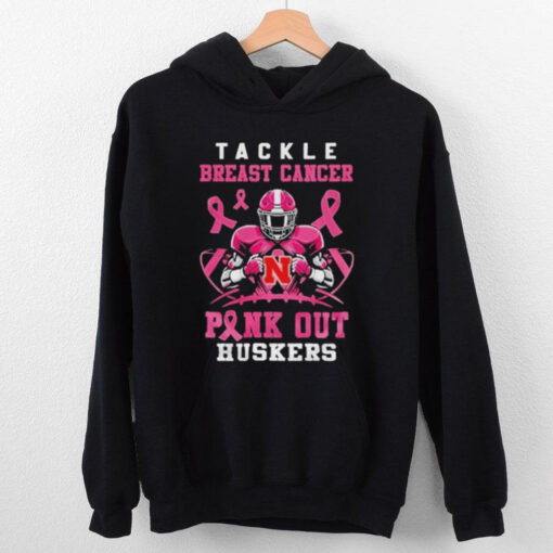 Nebraska Cornhuskers Tide Tackle Breast Pink Out Huskers Shirt