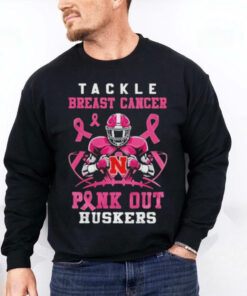 Nebraska Cornhuskers Tide Tackle Breast Pink Out Huskers Shirt