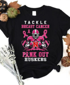 Nebraska Cornhuskers Tide Tackle Breast Pink Out Huskers Shirt