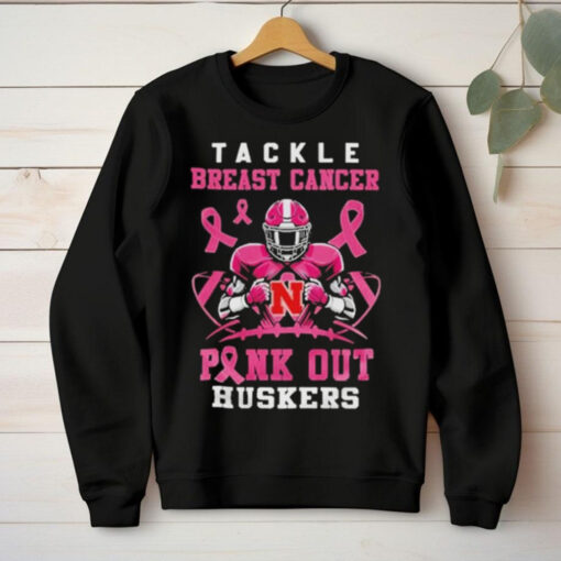 Nebraska Cornhuskers Tide Tackle Breast Pink Out Huskers Shirt