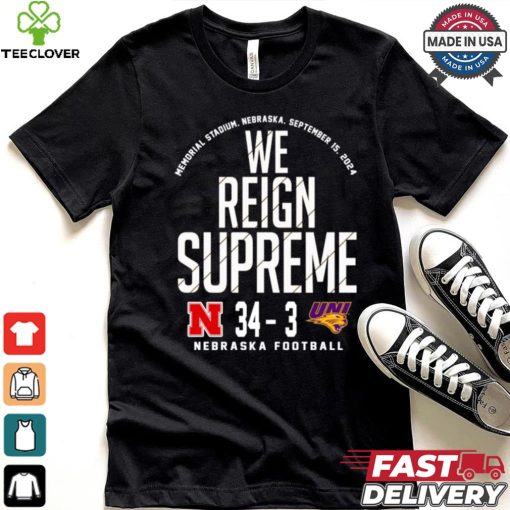 Nebraska Cornhuskers vs Northern Iowa Panthers football 2024 Victory Final Score 34 – 3 Shirt