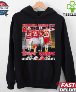 Nebraska Huskers Dylan Raiola, Isaiah Neyor On Saturdays X Kc Chiefs Patrick Mahomes, Travis Kelce On Sundays Shirt