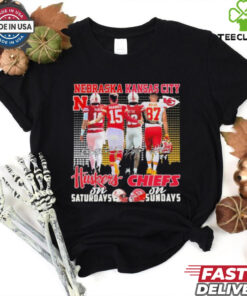 Nebraska Huskers Dylan Raiola, Isaiah Neyor On Saturdays X Kc Chiefs Patrick Mahomes, Travis Kelce On Sundays Shirt