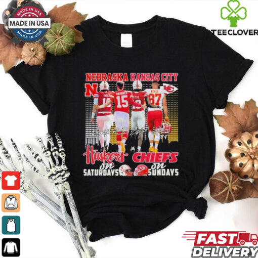 Nebraska Huskers Dylan Raiola, Isaiah Neyor On Saturdays X Kc Chiefs Patrick Mahomes, Travis Kelce On Sundays Shirt