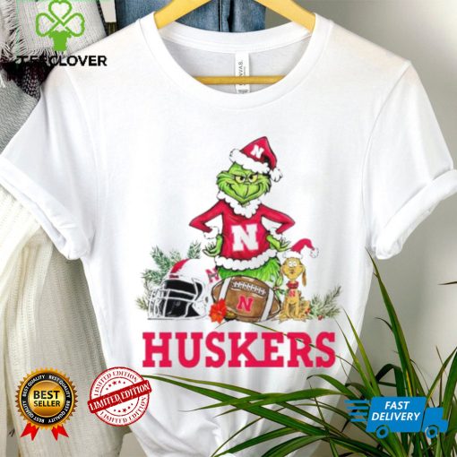 Nebraska Huskers Grinch and Max dog funny Christmas hoodie, sweater, longsleeve, shirt v-neck, t-shirt