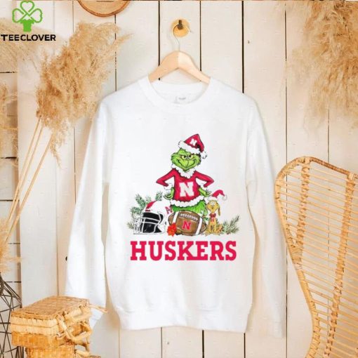 Nebraska Huskers Grinch and Max dog funny Christmas hoodie, sweater, longsleeve, shirt v-neck, t-shirt