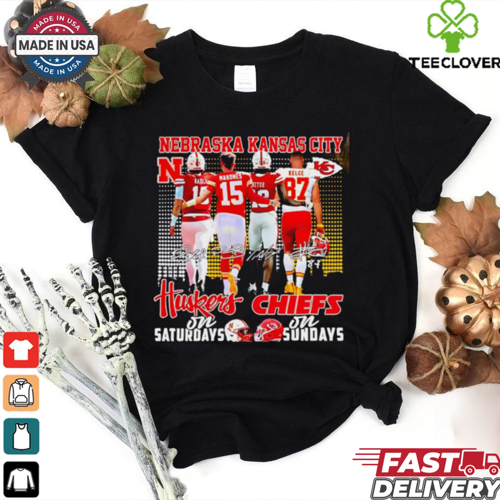 Nebraska Huskers on saturdays and Kansas City Chiefs on sundays 2024 shirt Nebraska Huskers on saturdays and Kansas City Chiefs on sundays 2024 shirt