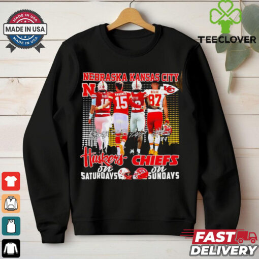 Nebraska Huskers on saturdays and Kansas City Chiefs on sundays 2024 shirt