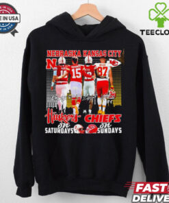 Nebraska Huskers on saturdays and Kansas City Chiefs on sundays 2024 shirt 2 Nebraska Huskers on saturdays and Kansas City Chiefs on sundays 2024 shirt