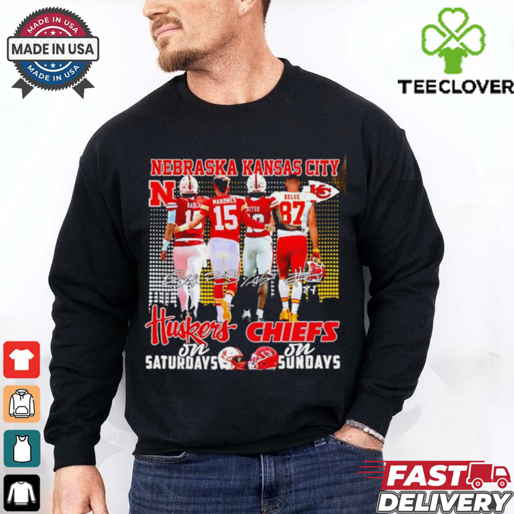 Nebraska Huskers on saturdays and Kansas City Chiefs on sundays 2024 shirt Nebraska Huskers on saturdays and Kansas City Chiefs on sundays 2024 shirt