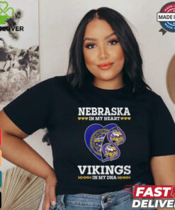 Nebraska in my heart Vikings in ny DNA shirt