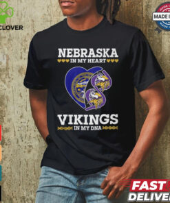 Nebraska in my heart Vikings in ny DNA shirt