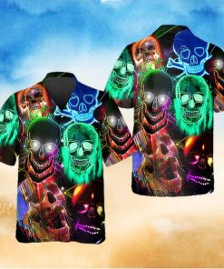 Neon Light Skull Hawaiian Shirt