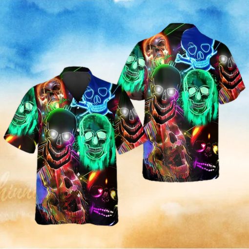 Neon Light Skull Hawaiian Shirt